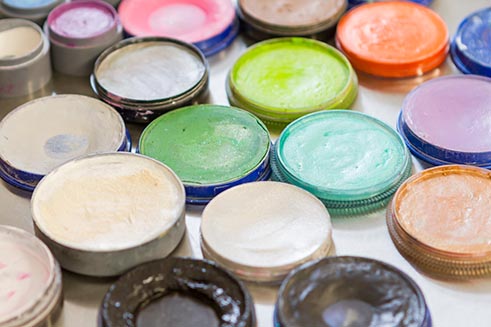 A close-up image of face paints, part of a product photography project for Allendale Forge.