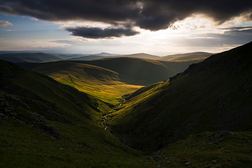 A beautifully-lit shot of the College Valley in Northumberland, for Beautiful Britain magazine. 