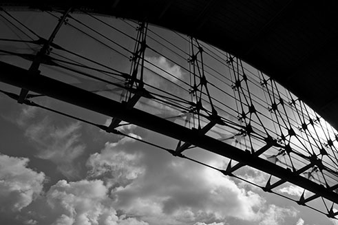 A black and white detail shot of Newcastle Central Railway Station, commissioned by Beautiful Britain. 