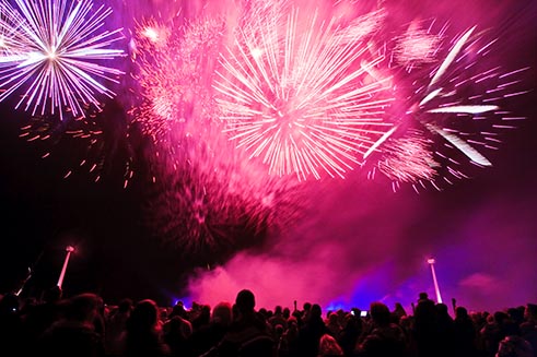 Fireworks at Blyth, an image featured in ‘Northumberland Illuminated’ for Halsgrove Publishing.