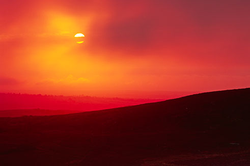 A striking image of the moors at Rothbury, Northumberland, towards sunset.